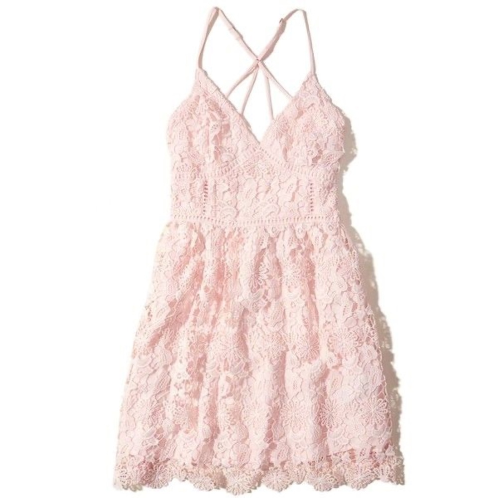 Hollister Crochet Lace Open Back Dress